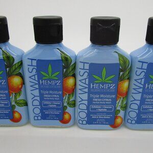 HEMPZ Herbal Fresh Citrus Triple Moisture BODY WASH - Lot of 4 - TRAVEL SIZE